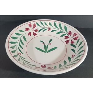 IRONSTONE Vegetable SALAD SERVING BOWL/DISH 10" Red Floral Handpainted
